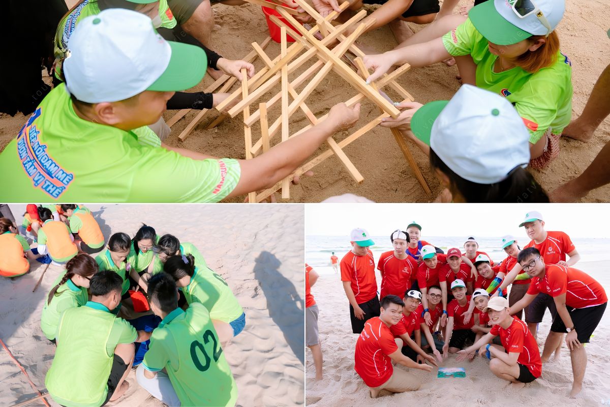 Concept team building bãi biển luôn được lựa chọn nhiều